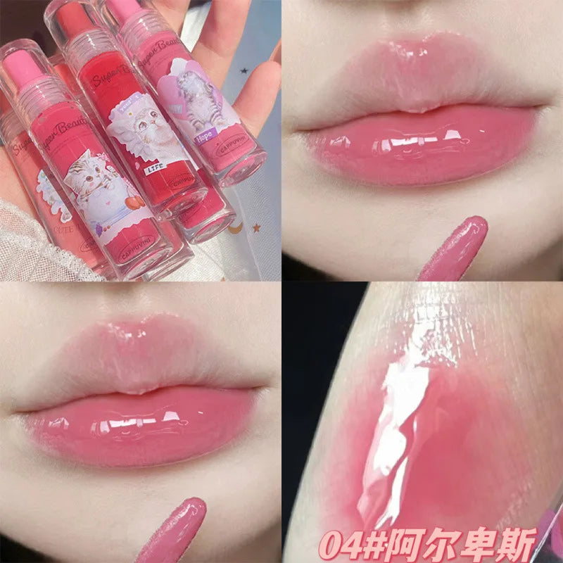 Cappuvini Cat Mirror Lip Glaze – 6 Colors, High Gloss K-Beauty