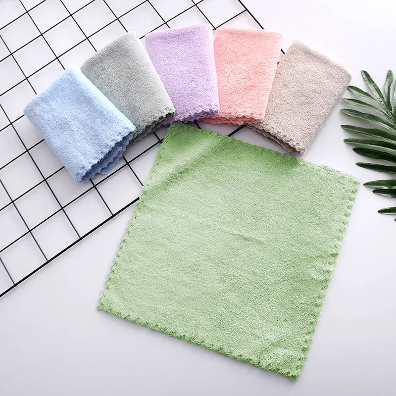 Coral Fleece Hand Towel – Absorbent Kitchen Cleaning Cloth