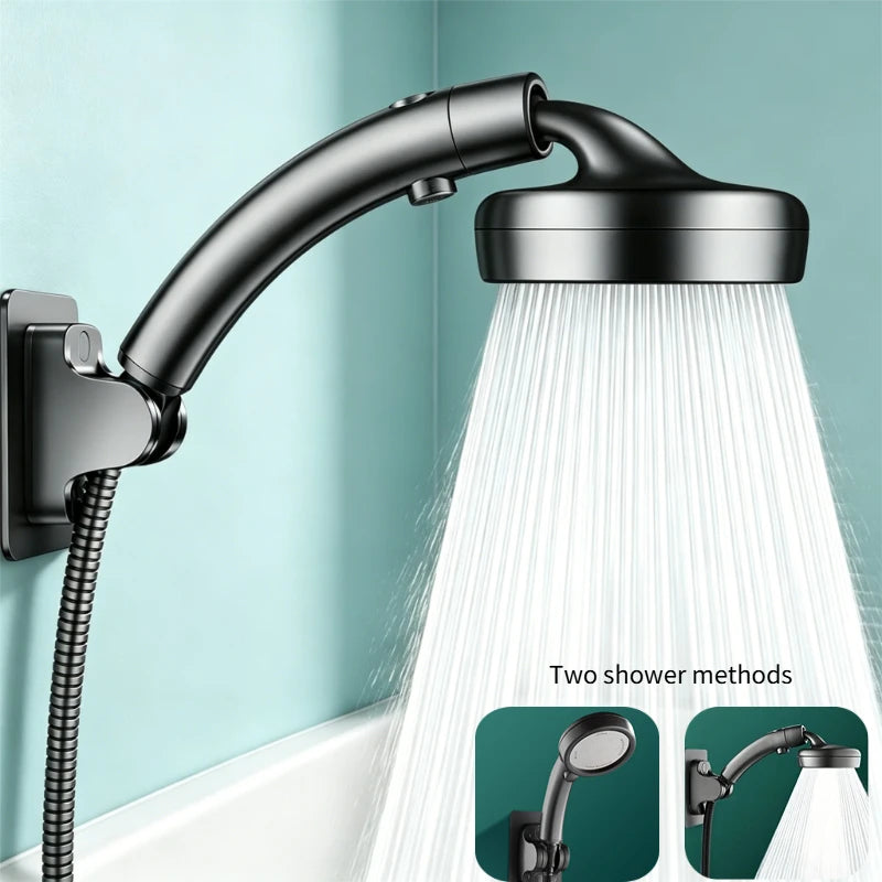 1pc Dual Modes Shower Head With Stop Button Booster Shower Head Handheld Rainfall Showerhead Faucet Bathroom Accessories Peaceful Pleasures Health and Wellness
