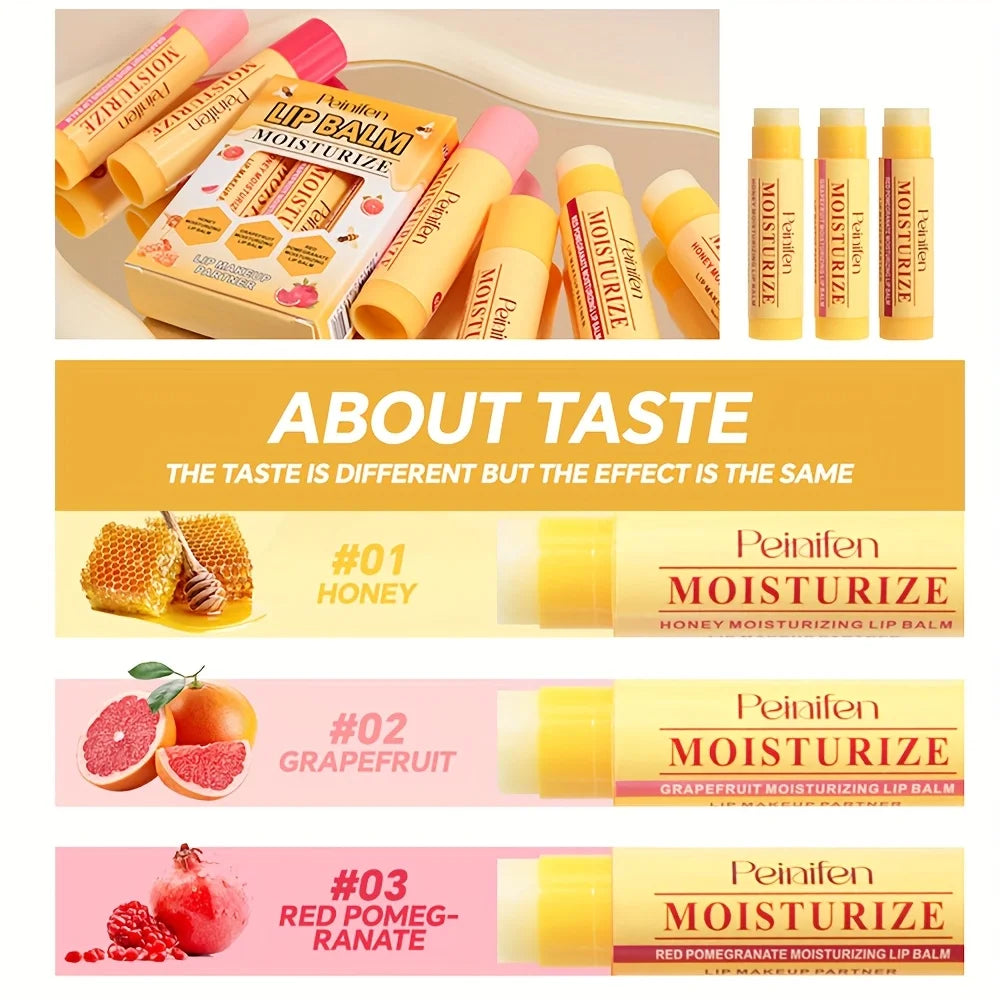 Milk Jelly Lip Balm Lip Moisturizing Fruit Moisturizing Lip Balm 3 Pieces/Set-1 Set Peaceful Pleasures Health and Wellness