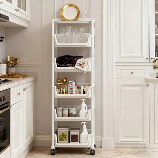 Rolling Storage Trolley Cart With Wheels – Multi-Layer Peaceful Pleasures Health and Wellness