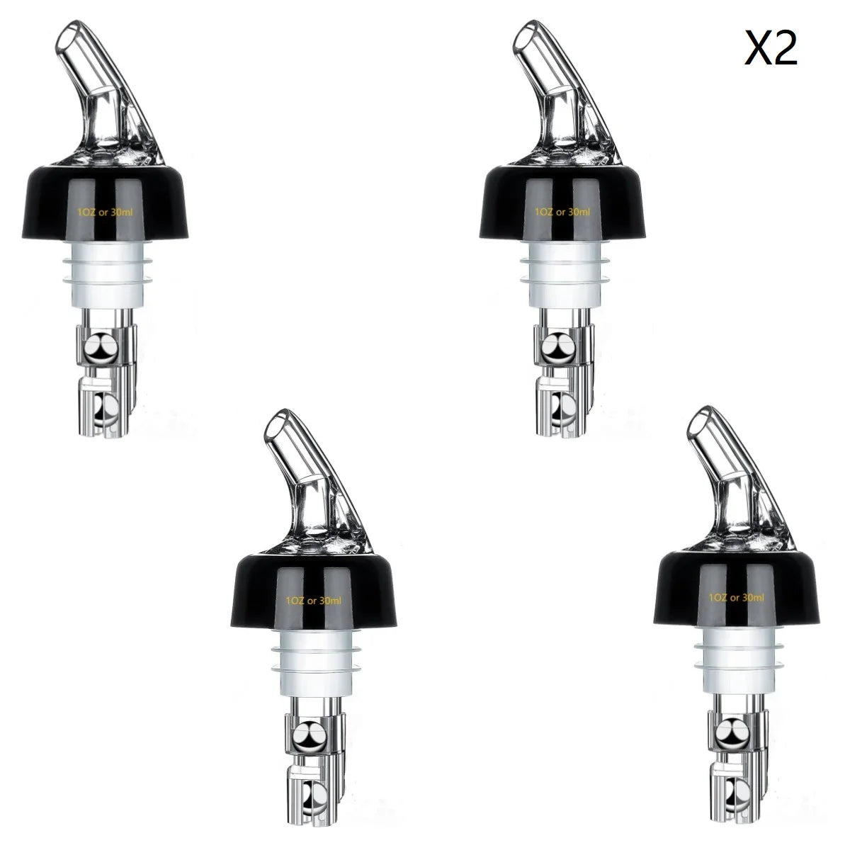 4 Different Measured Bottle Pourer Spouts Liquor Pourers Quick Shot Spirit Driinks Wine Cocktail Whiskey Dispenser Bartender Peaceful Pleasures Health and Wellness 8PCS 30ml