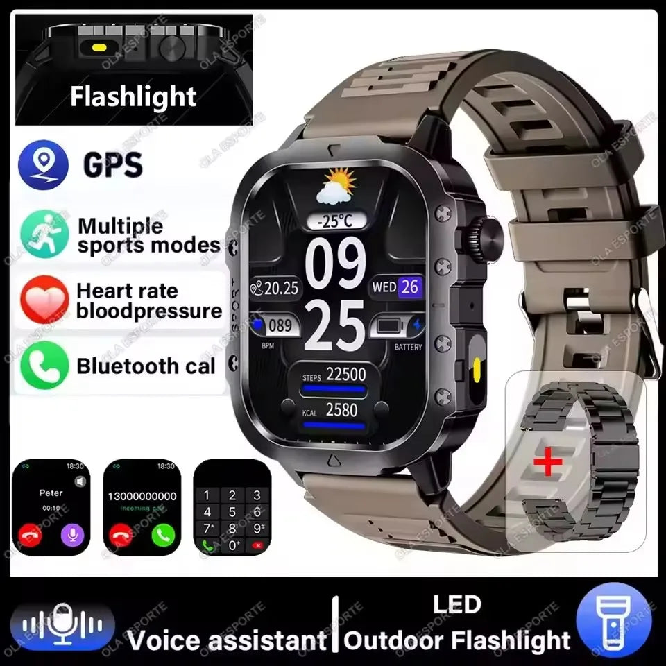 Ola Esporte Military Smart Watch | Bluetooth Call, 5ATM, Fitness