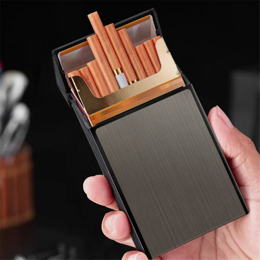 Long Cigarette Case Ultra Thin Flip Cover 20pcs Cigarettes For 100mm Storage Container Box Tobacco Case Smoking Tool Men's Gifts Peaceful Pleasures Health and Wellness