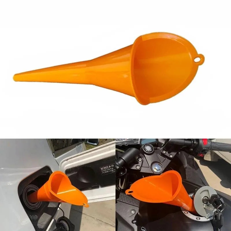 Long Mouth Motorcycle Fuel Funnel – Hands-Free Plastic Refueling