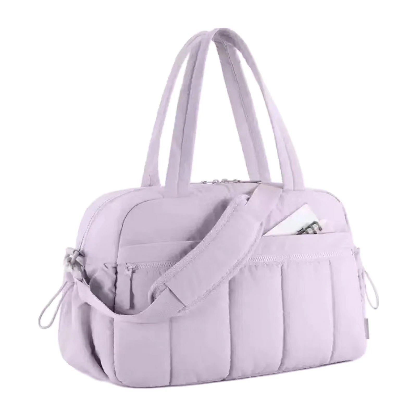 Travel Gym Bag Large Capacity with Separate Compartment Design for Short Trips Sports Outdoor Activities Peaceful Pleasures Health and Wellness Purple