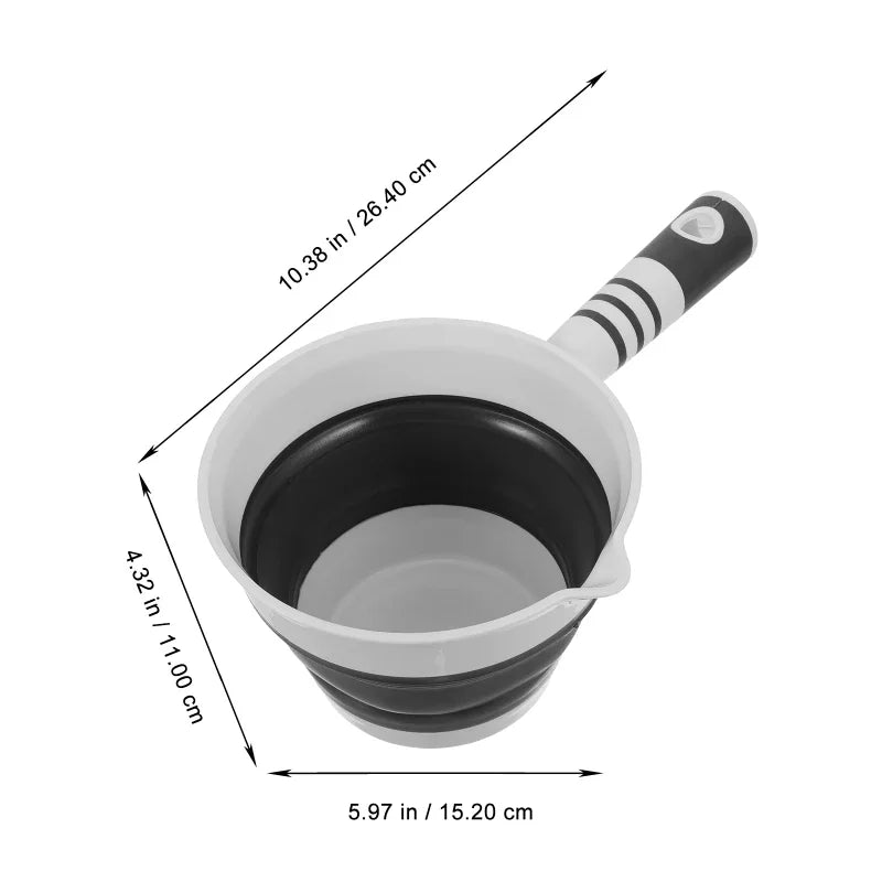 Portable Folding Water Ladle Kitchen Bathroom Bathing Hair Washing Silica fruits vegetables Water Scoop Collapsible Travel Spoon Peaceful Pleasures Health and Wellness