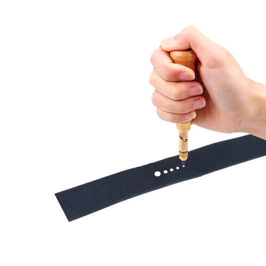 Auto Screw Punch Leather Tool – 6 Sizes 1.5–4mm Removable Tips Leather Hole Punch Peaceful Pleasures Health and Wellness