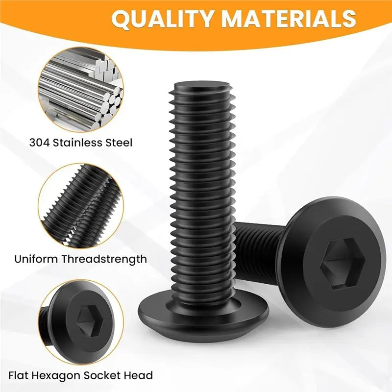 A36T-Furniture Screw Kit 50 Sets 1/4-20 X 19/32" Threaded Insert, Bolt Hex Socket Drive For Wood Assorted Peaceful Pleasures Health and Wellness