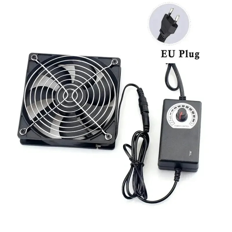120mm 3000RPM Fan Cooling with Controller 12cm 12V 220V Btc Machine Chassis Workstation Cabinet Radiator Server Fan Peaceful Pleasures Health and Wellness 1fan EU