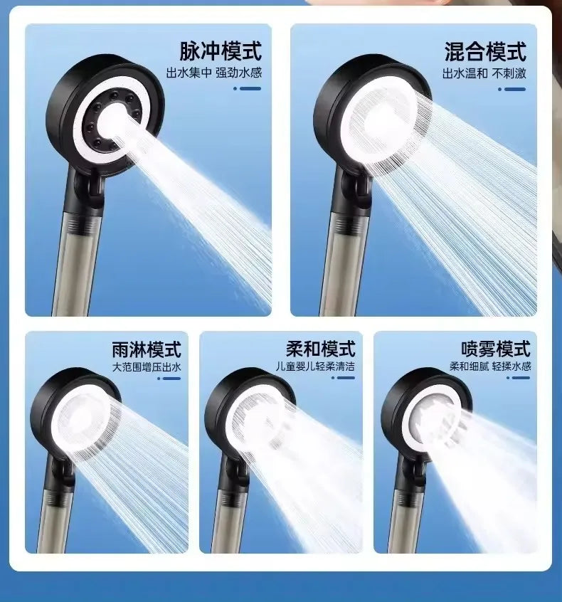High Pressure Shower Head – 5 Jet Modes & Built-In Filter