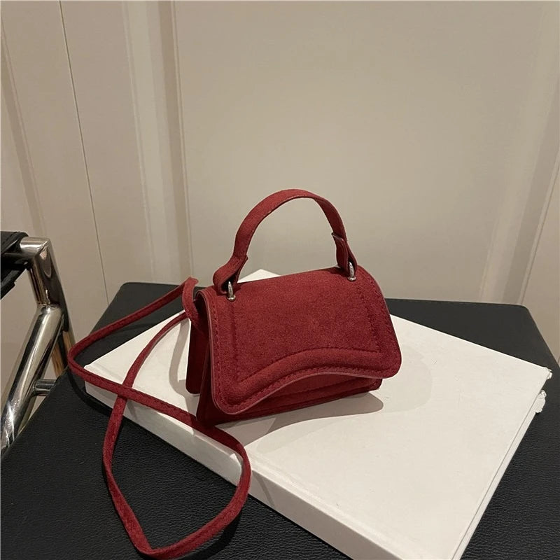 New Autumn Winter Suede High End Textured Fashion Solid Color Mini Handbag Women Stylish Crossbody Small Square Bags Daily Use Peaceful Pleasures Health and Wellness
