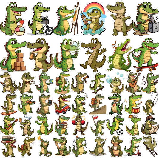 54pcs Cartoon Crocodile Temporary Tattoo Stickers – Waterproof Temporary Tattoo Stickers Oasis Select