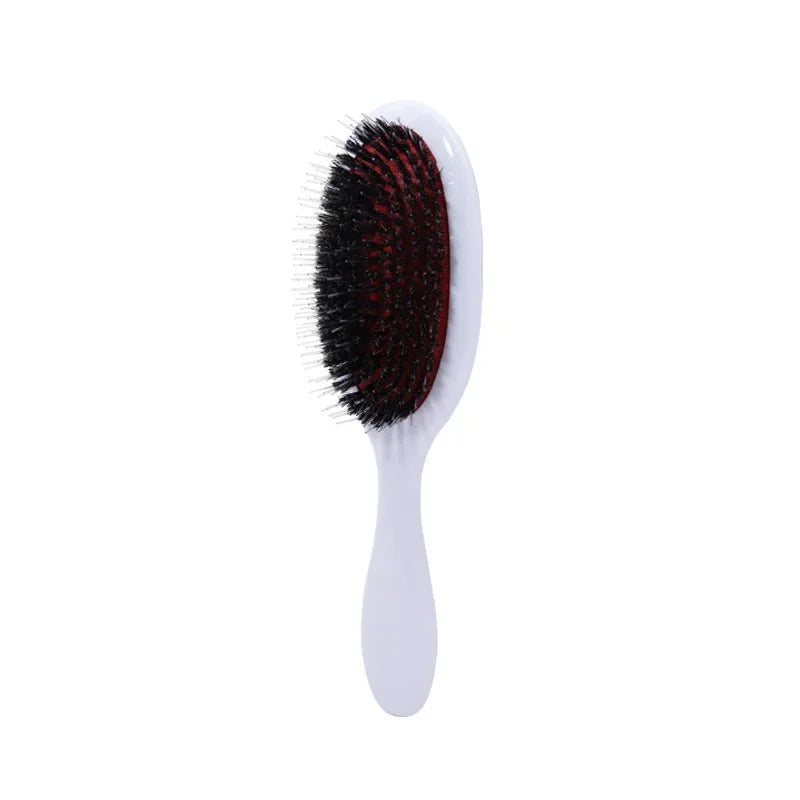 1PC Oval Boar Bristle & Nylon Hair Comb Mini Anti-static Hair Scalp Massage Comb Hairbrush Salon Hair Care Brush Styling Tool Peaceful Pleasures Health and Wellness white