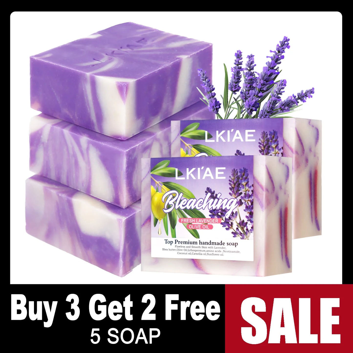 AILKE Lavender Brightening Soap Bar | Niacinamide & Glutathione 150g