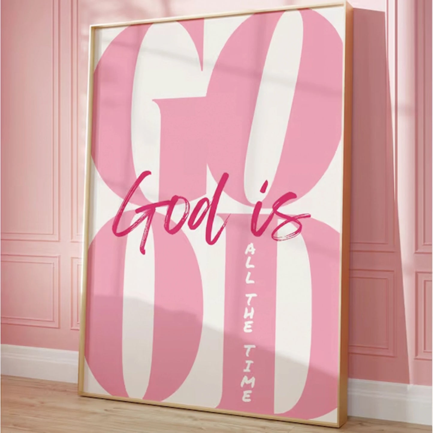 Pink Christian "God Is Good" Canvas Wall Art Print | Home Décor