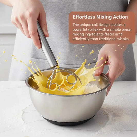 Stainless Steel Spiral Coil Whisk | Ergonomic, Dishwasher Safe