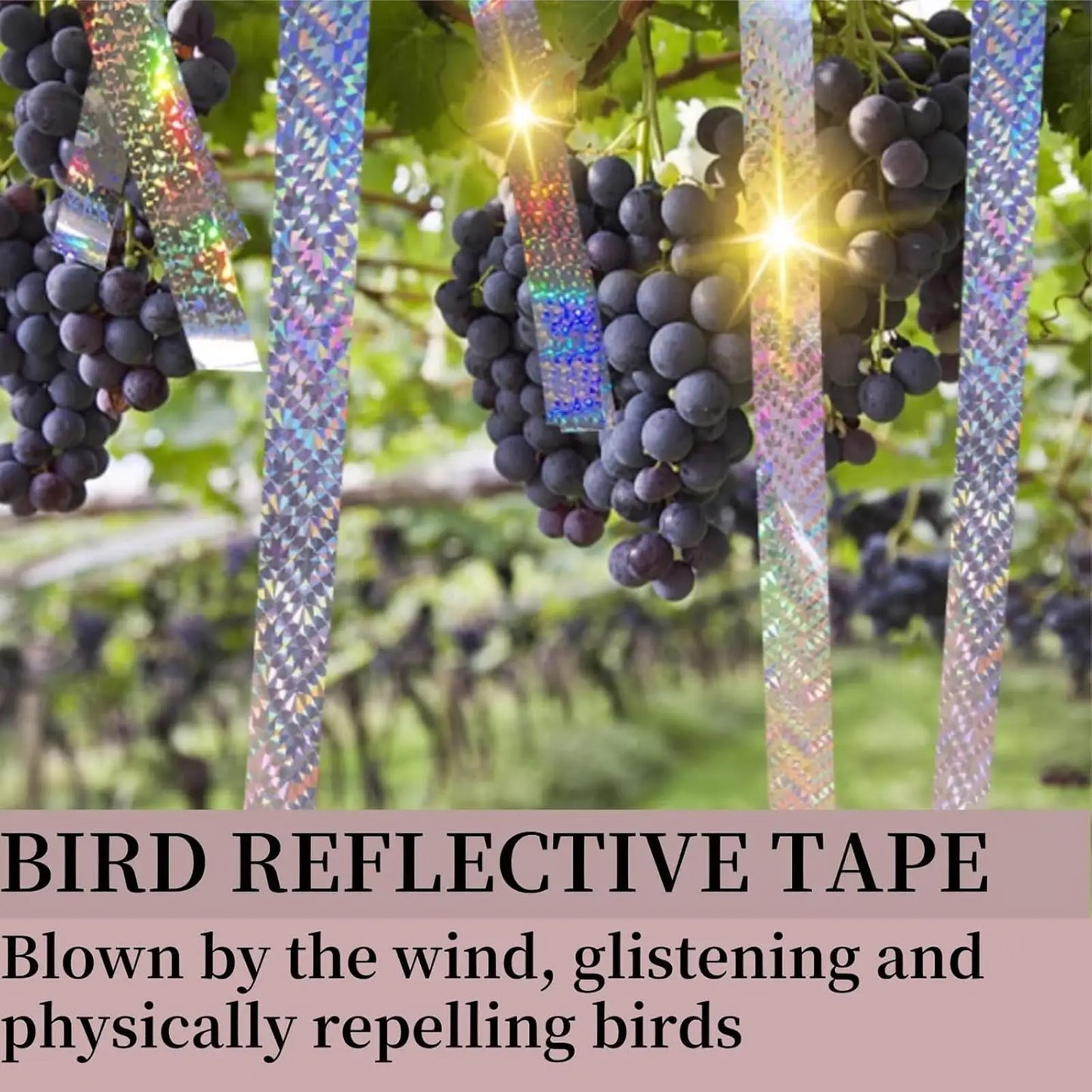 Bird Scare Tape 2 Rolls 164Ft Reflective Ribbon | Garden Fence