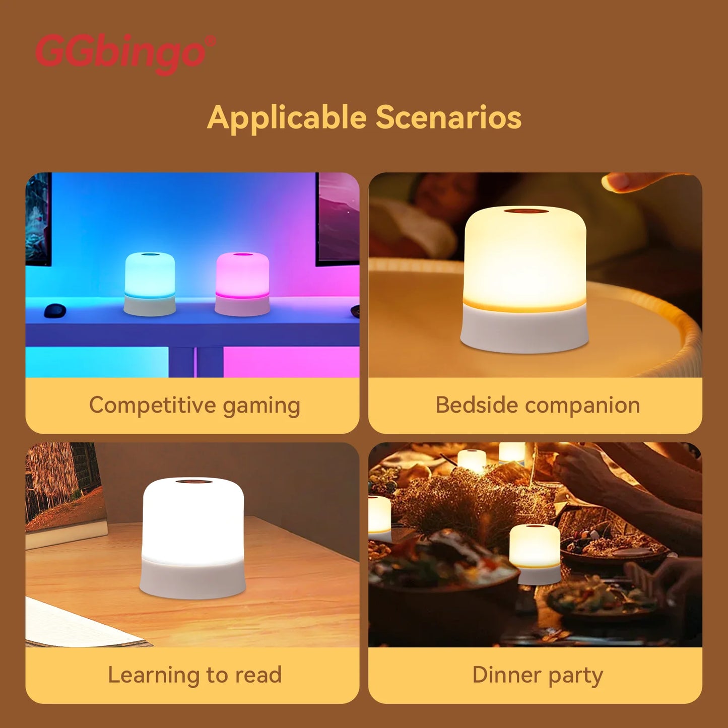 GGbingo Touch Night Light Rechargeable Remote Control Night Light RGB Dimmable Table Lamp Ambient Light for Bedroom Living Room Peaceful Pleasures Health and Wellness