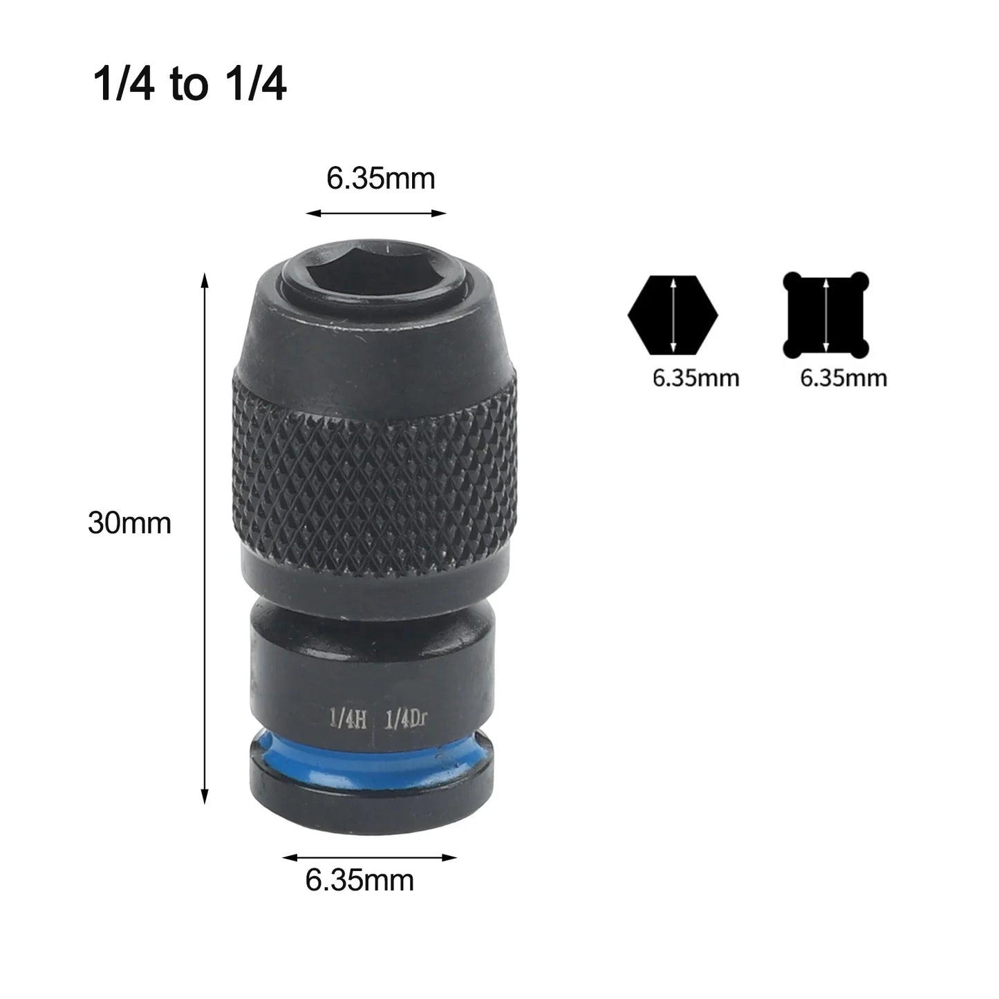 Impact Wrench Adapter 1/2 3/8 1/4" to 6.35mm Hex Socket