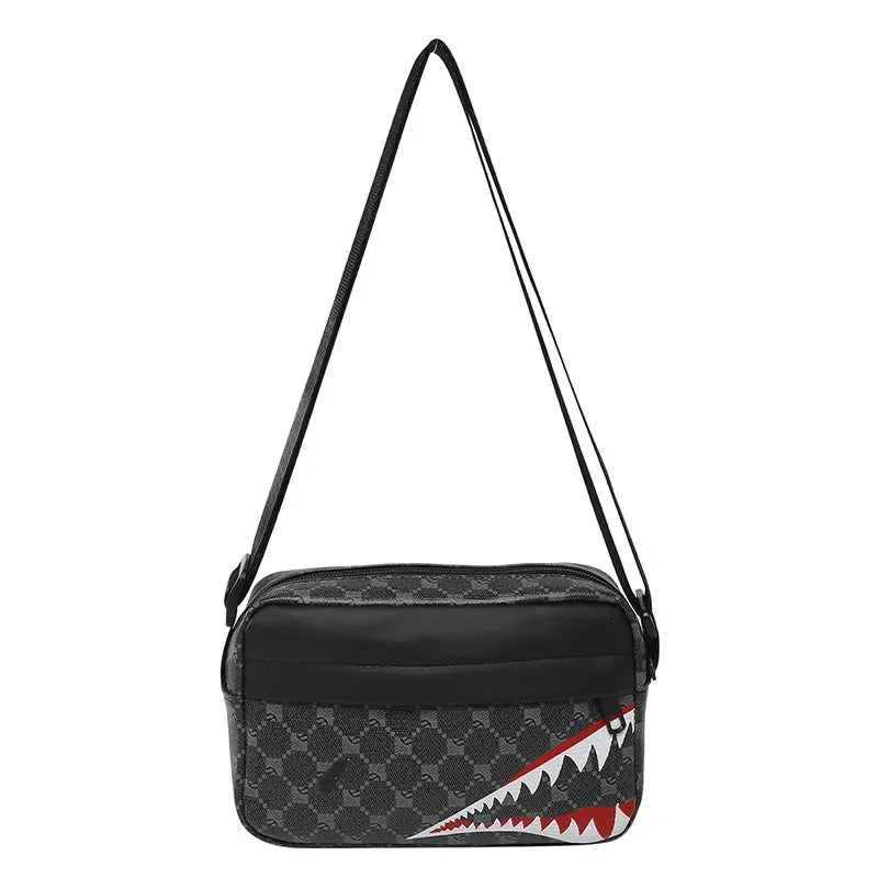 Shark Mouth Crossbody Bag | Split Leather Small Square Purse Crossbody Bag Peaceful Pleasures Health and Wellness A Mini(Max Length<20cm)