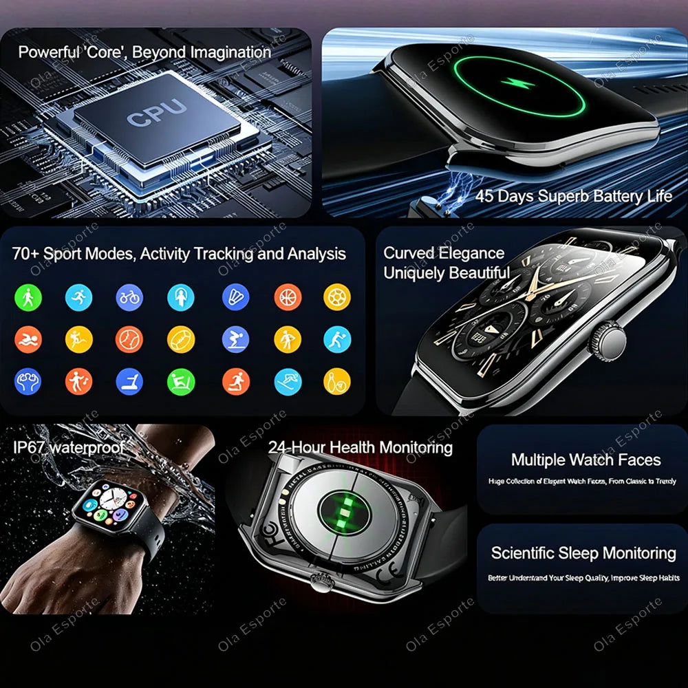 New Ultra Thin Smart Watch Men 1.96'' AMOLED Curved Display Show Time Call Reminder Sport Fitness Tracker Smartwatch Ladies HW12 Peaceful Pleasures Health and Wellness