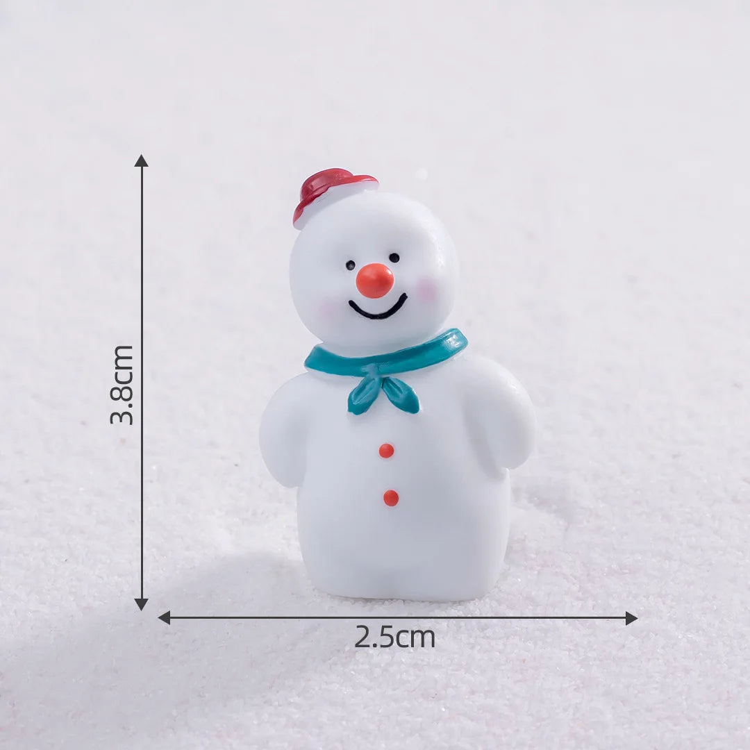 Mini Christmas Snowman Figurine Cartoon Snow Man Doll Miniature Snowman Statue Desktop Micro Landscape Accessories Home Decor Peaceful Pleasures Health and Wellness 3