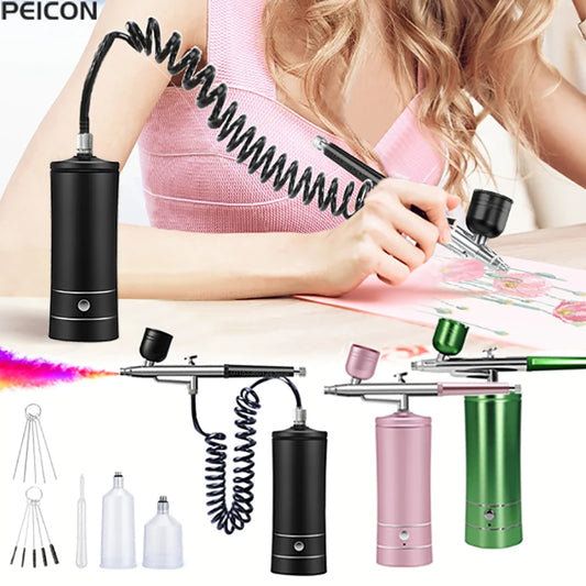 Airbrush Painting Airbrush with Compressor Mini Spray Gun for Paint Modeling Paint Spray Portable Airbrush Kit with Compressor Peaceful Pleasures Health and Wellness