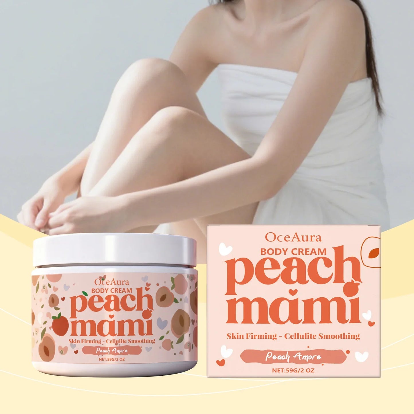 OceAura Peach Firming Brightening Body Cream 59g | OceAura