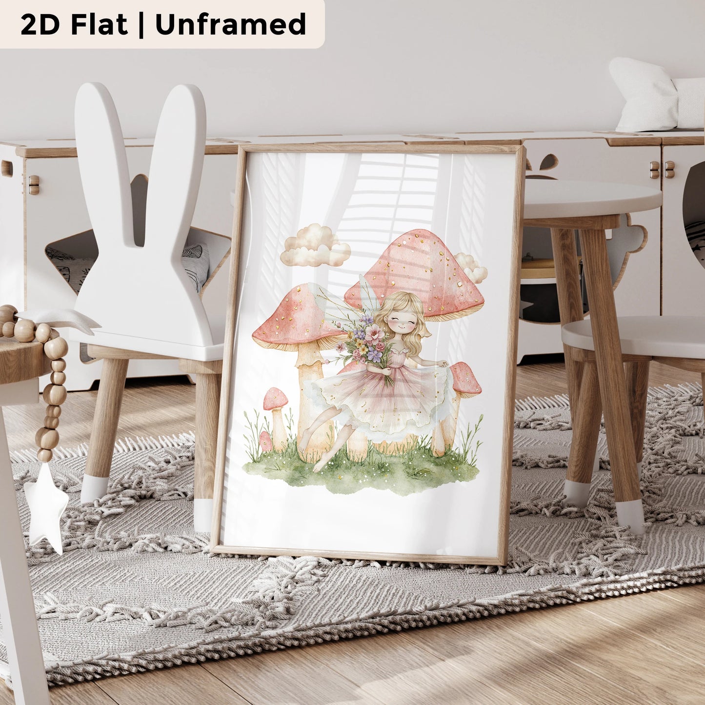 3pcs Modern,Cartoon Mushroom Elf Wall Art Print Canvas Painting Poster Picture For Living Room,Bedroom,Kids Room Home Decor Peaceful Pleasures Health and Wellness CH041-1 40x60cm Unframed