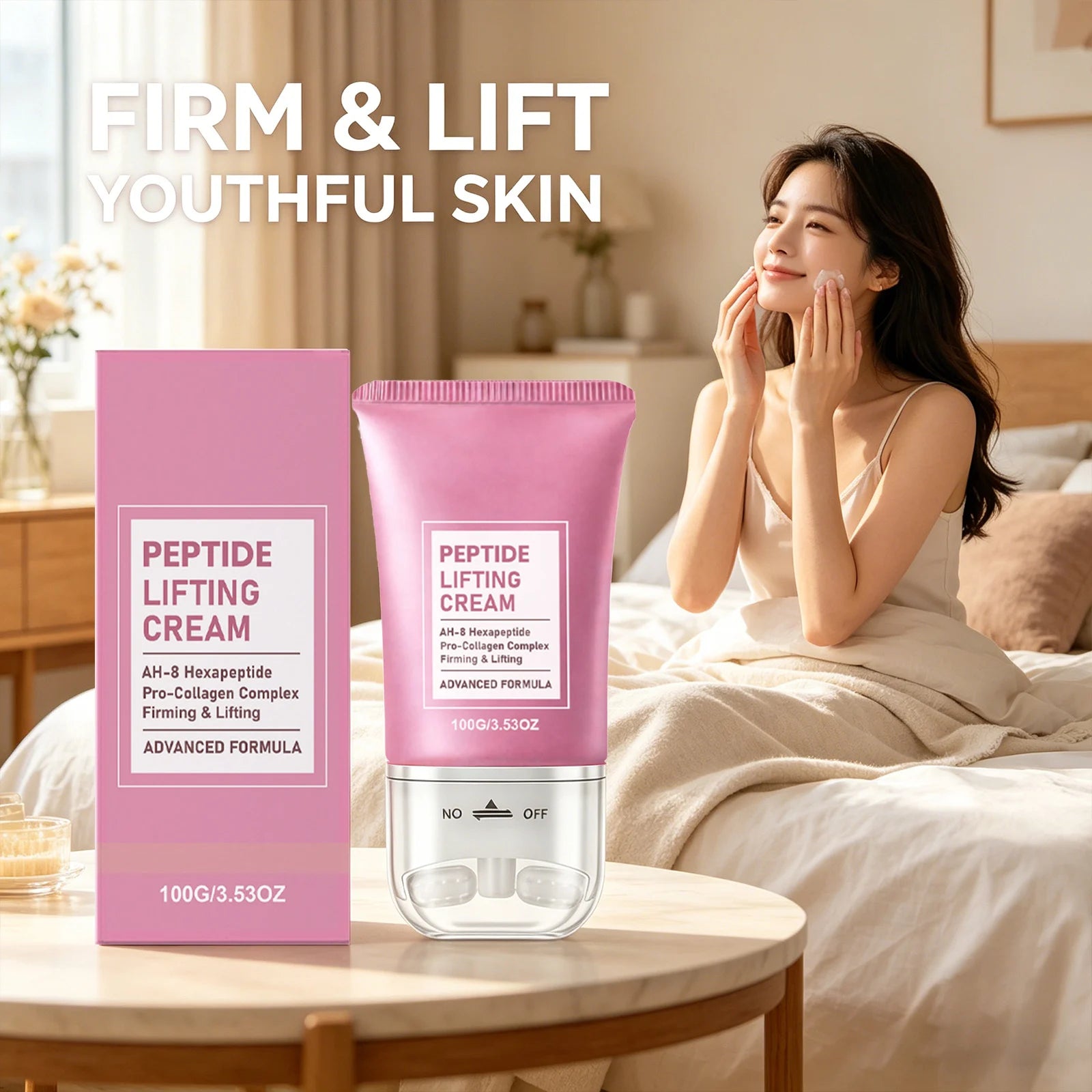 Neck Care Cream Firming & Lifting Skin Reduce Wrinkles Refreshing Texture Reducing Neck Wrinkles Roller Massage Easily Absorbed Peaceful Pleasures Health and Wellness