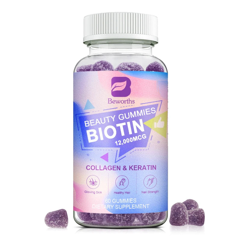 Collagen Biotin Gummies – Hair, Skin & Nail Support Peaceful Pleasures Health and Wellness 1bottle United States