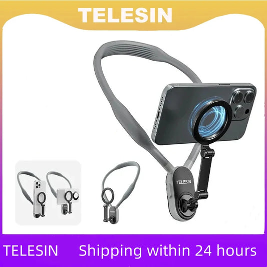 TELESIN Silicone Magnetic Neck Mount Quick Release Hold for IPhone 15 14 13 12 11 10 SAMSUNG HUAWEI XIAOMI Phone Accessories Peaceful Pleasures Health and Wellness