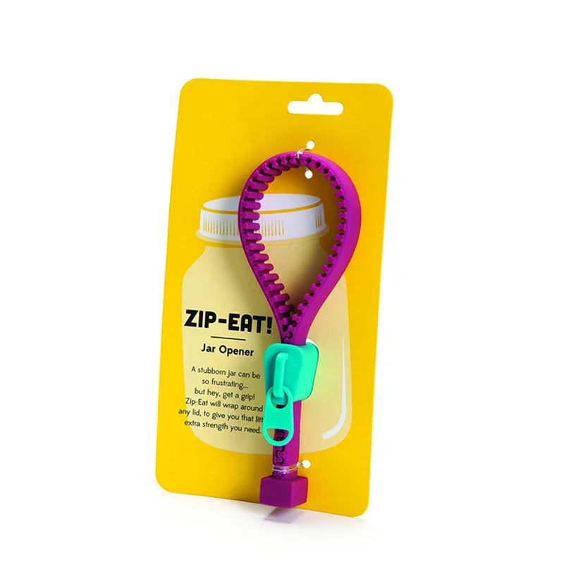 Zipper shape can opener household kitchen multifunctional durable silicone non-slip lid opener labor-saving jar opener canister Peaceful Pleasures Health and Wellness