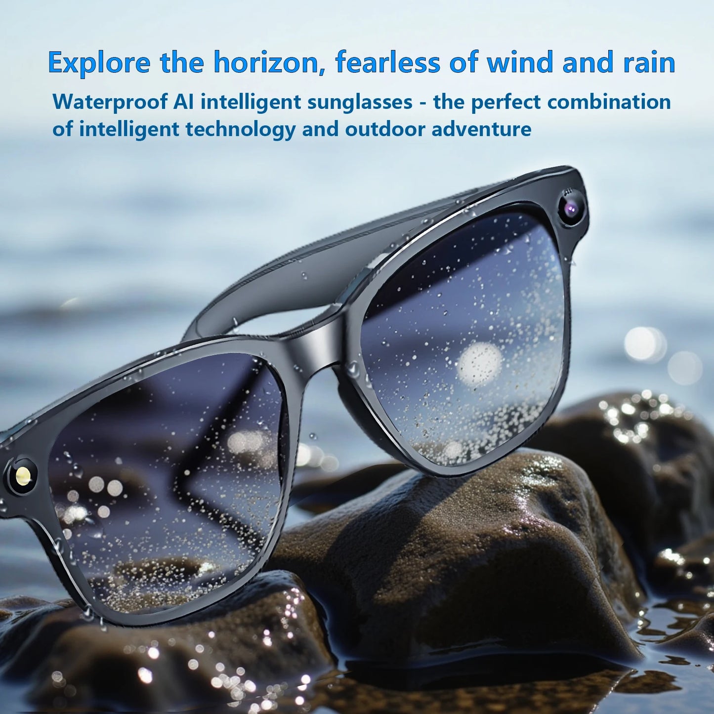 AI Smart Glasses Translator Visual 800W Camera Anti-Shake 1200P High Video Recording Bluetooth Voice Assistant Control AI Glasse Peaceful Pleasures Health and Wellness
