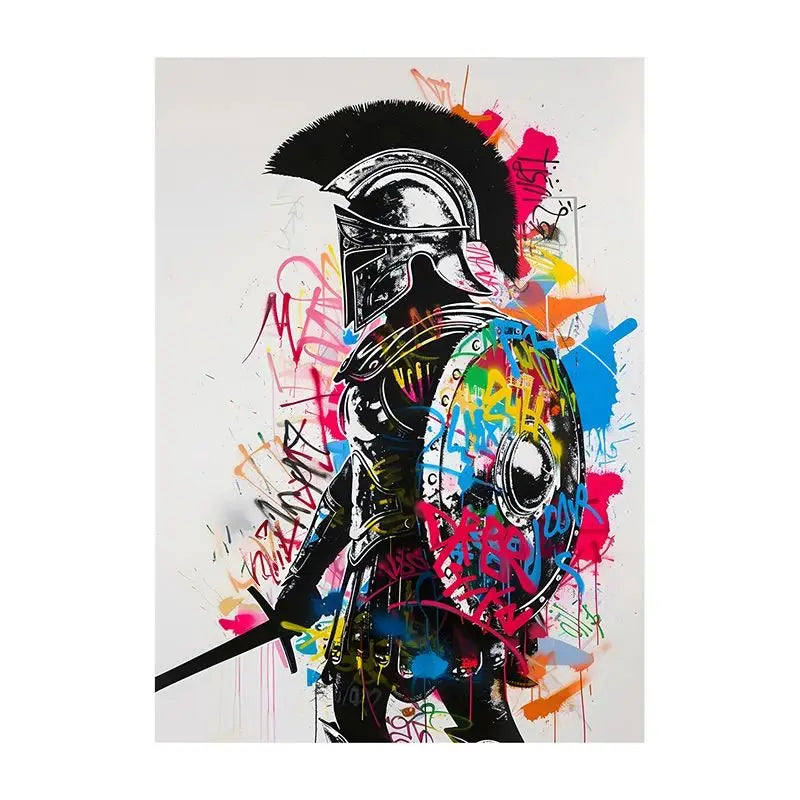 Abstract Graffiti Canvas Wall Art | Colorful Surreal Print
