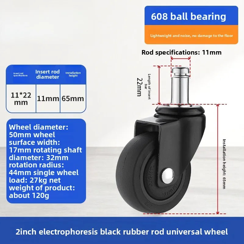 4PCS 2-Inch Heavy Duty Swivel Caster Wheels with Brake