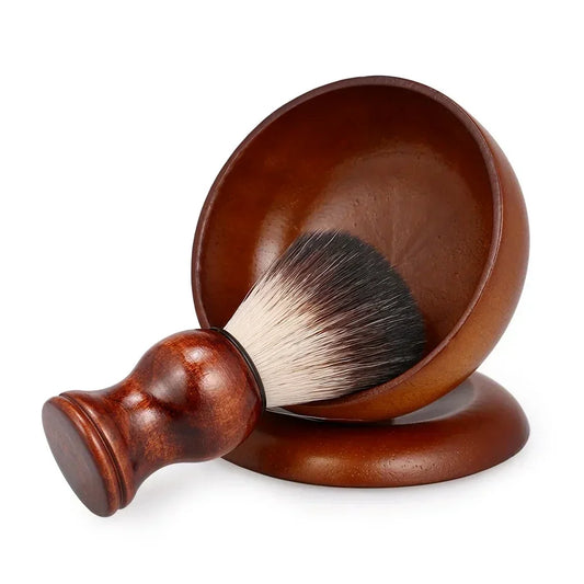Durable Shaving Cream and Soap Bowl for Home Bathroom, Men Shaving Wooden Bowl Peaceful Pleasures Health and Wellness