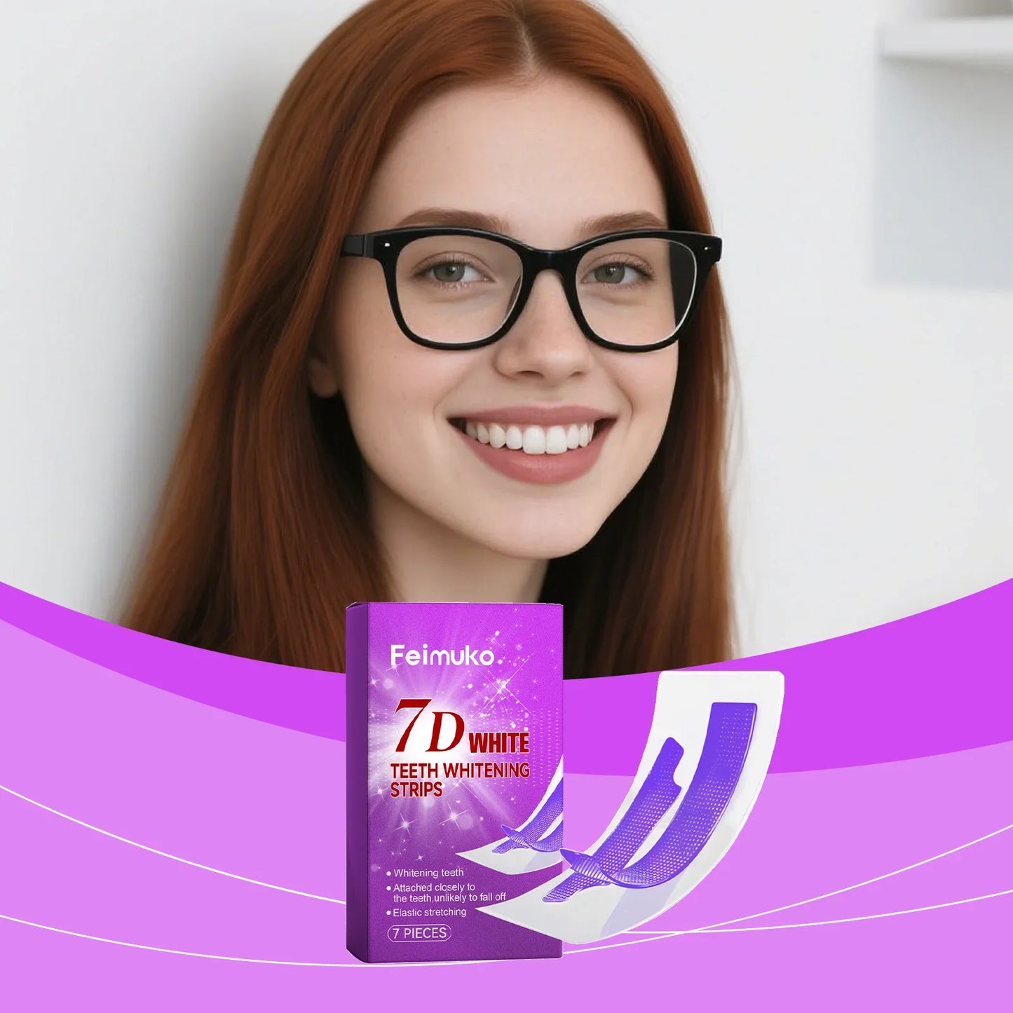 FEIMUKO 7D Teeth Whitening Strips – Sensitive Teeth, 7pc