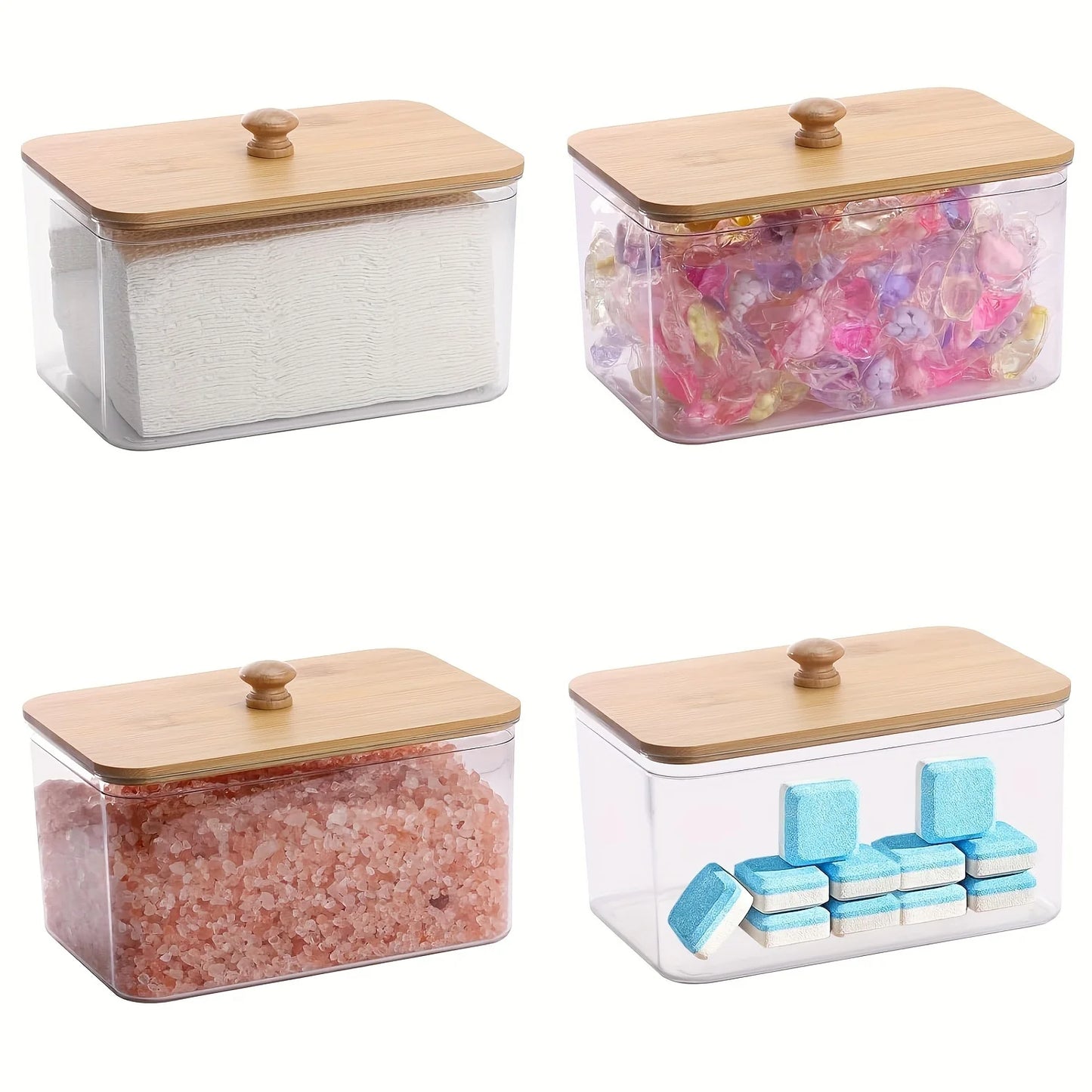 Acrylic Dryer Sheet Holder & Laundry Room Organizer Jar with Lid