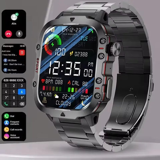 Military Smart Watch – BT Calling, Fitness & Health Tracker Sport Smartwatch Peaceful Pleasures Health and Wellness
