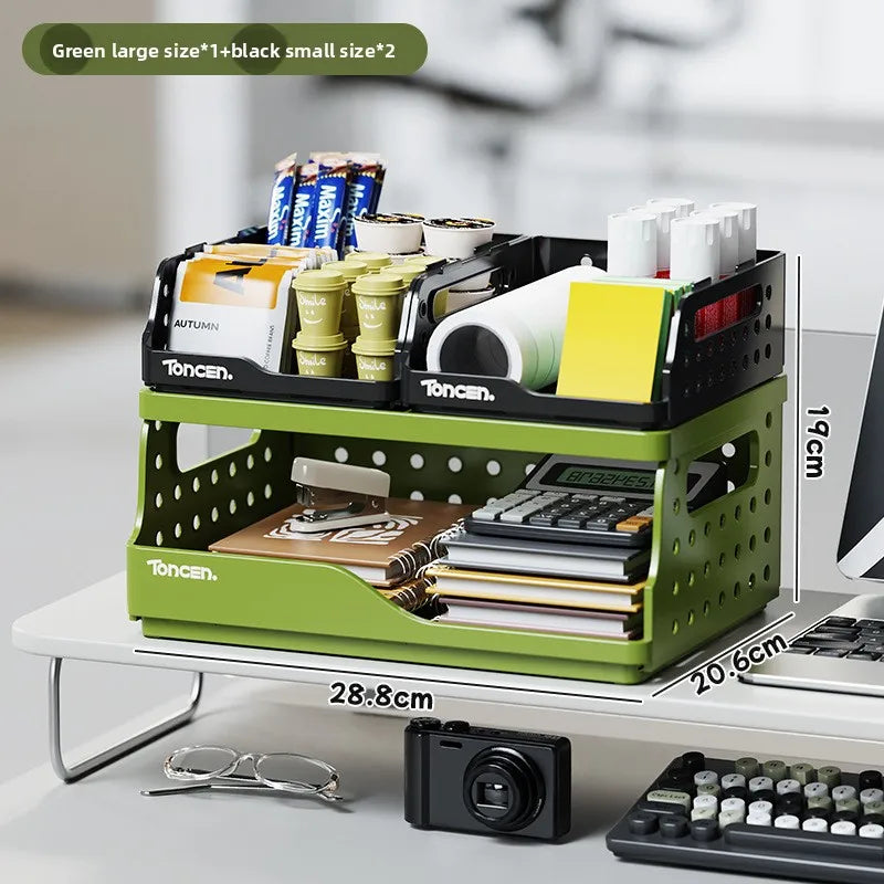 Foldable Desktop Organizer – Multi-Layer File & Book Storage