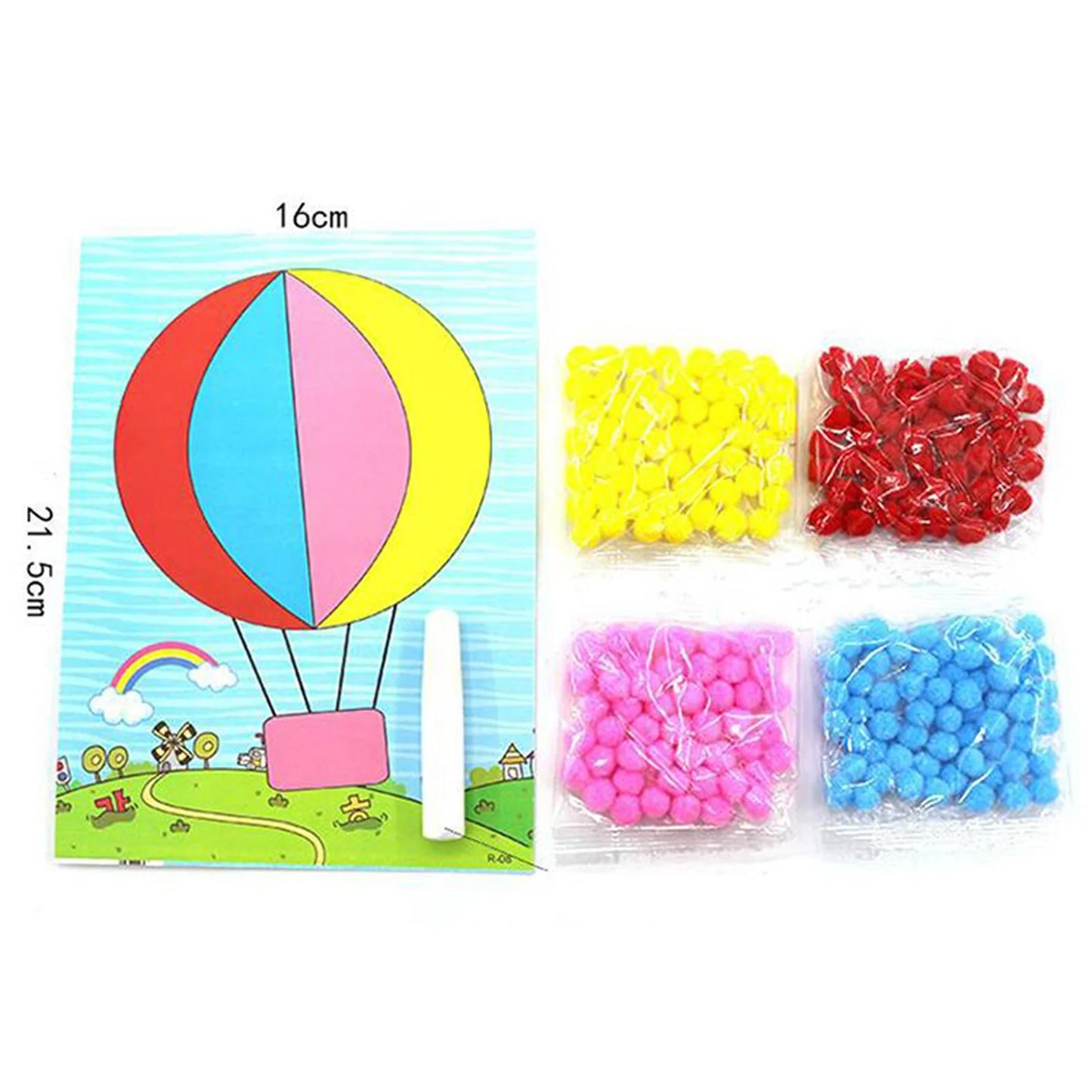 2 Pcs/Set Kids Plush Ball Painting Stickers Creative DIY Handmade Material Educational Toys Children Cartoon Puzzles Crafts Toy Peaceful Pleasures Health and Wellness