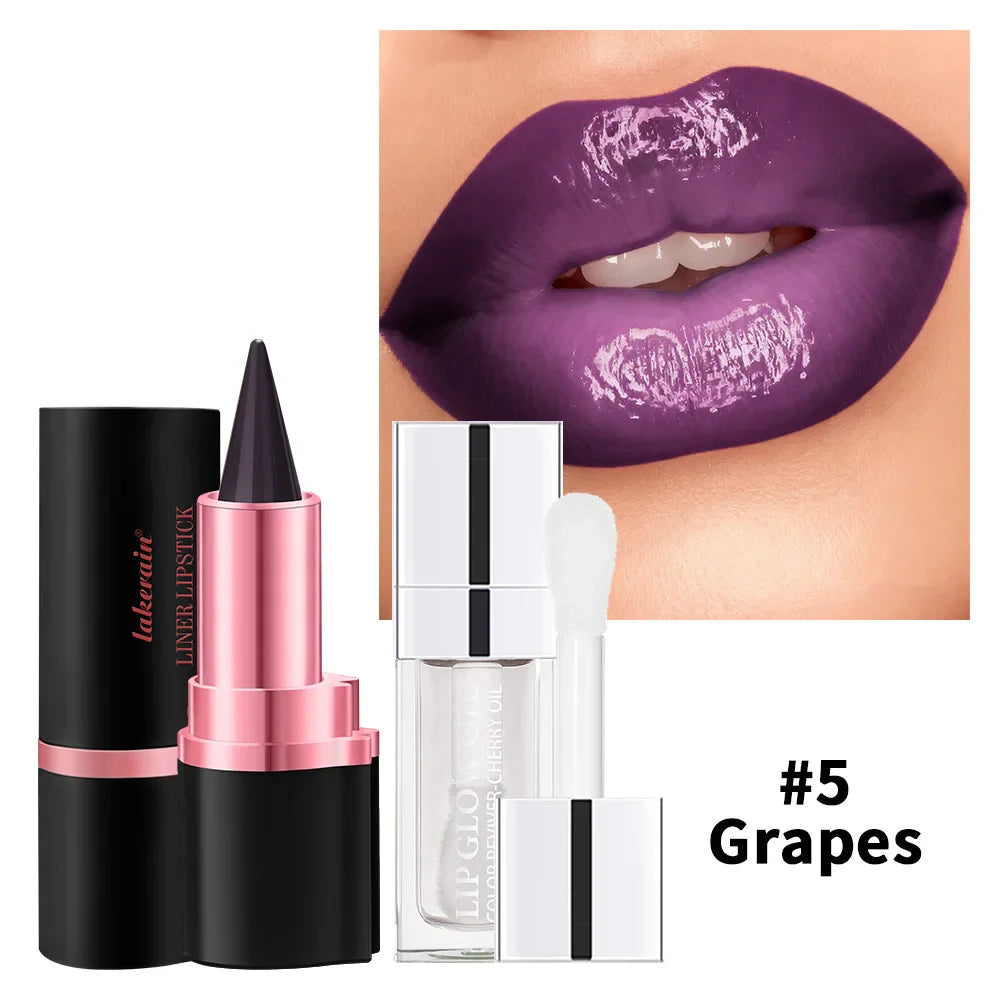 2-in-1 Lip Liner & Gloss Set – Long-Lasting Matte Lip Stain