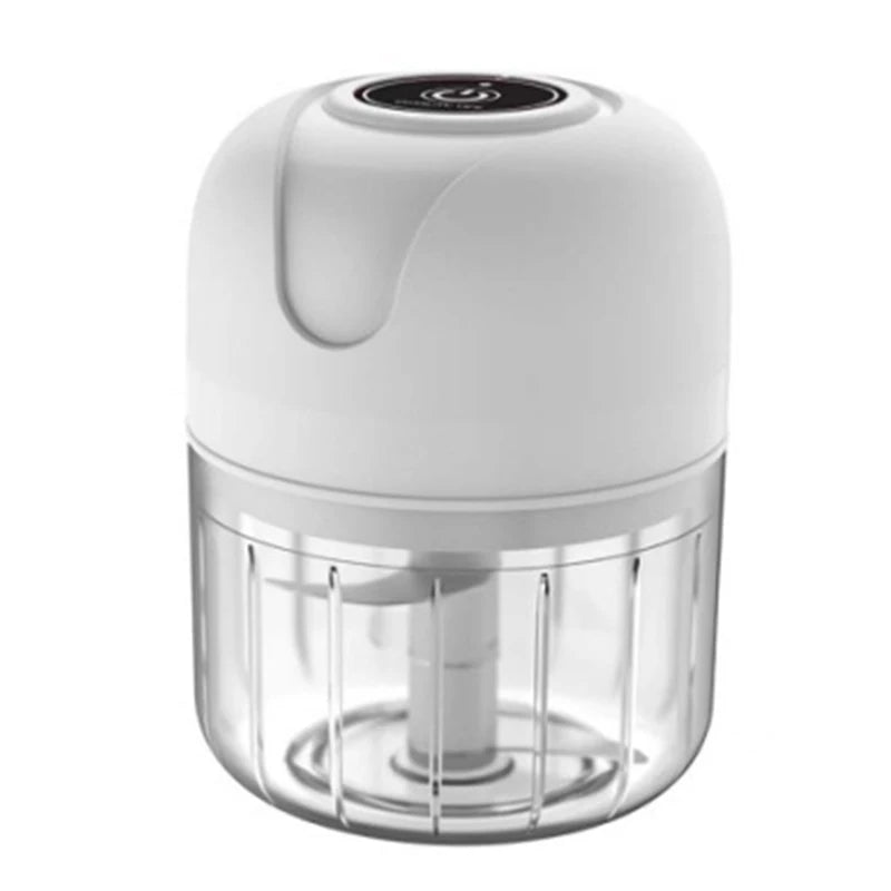 250ml Garlic Masher Crusher Electric Kitchen Food Chopper USB Portable Meat Grinder Vegetable Chopper for Kitchen Gadgets Peaceful Pleasures Health and Wellness 250ml White