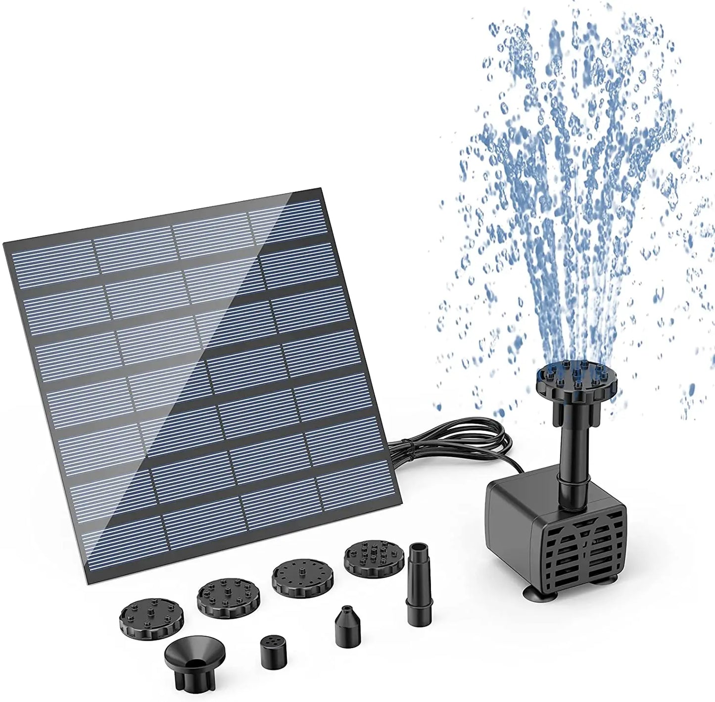 2.5W Solar Fountain Pump – 6 Nozzles for Bird Bath & Pond