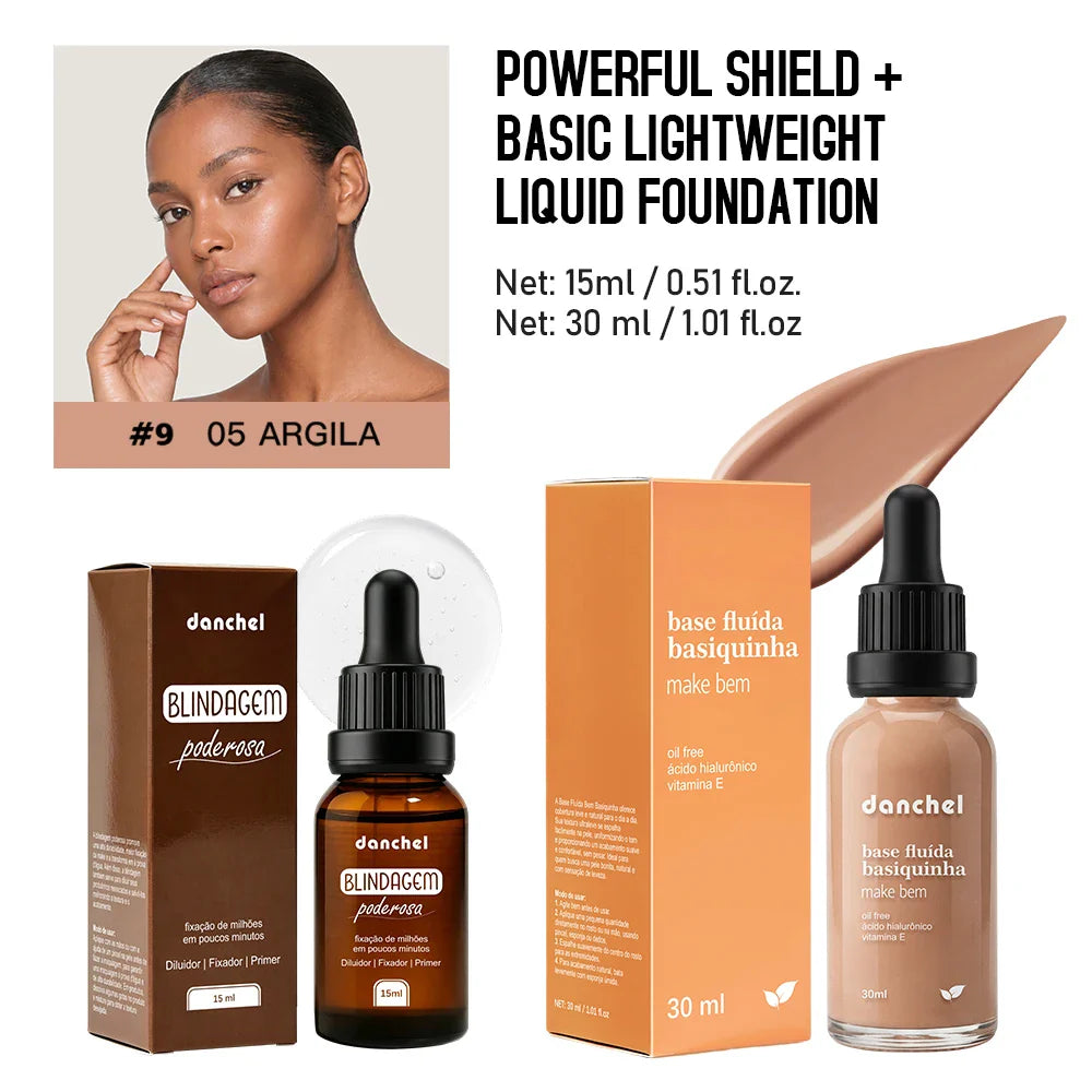 Primer & Liquid Foundation Makeup Set – Waterproof, Long-Lasting