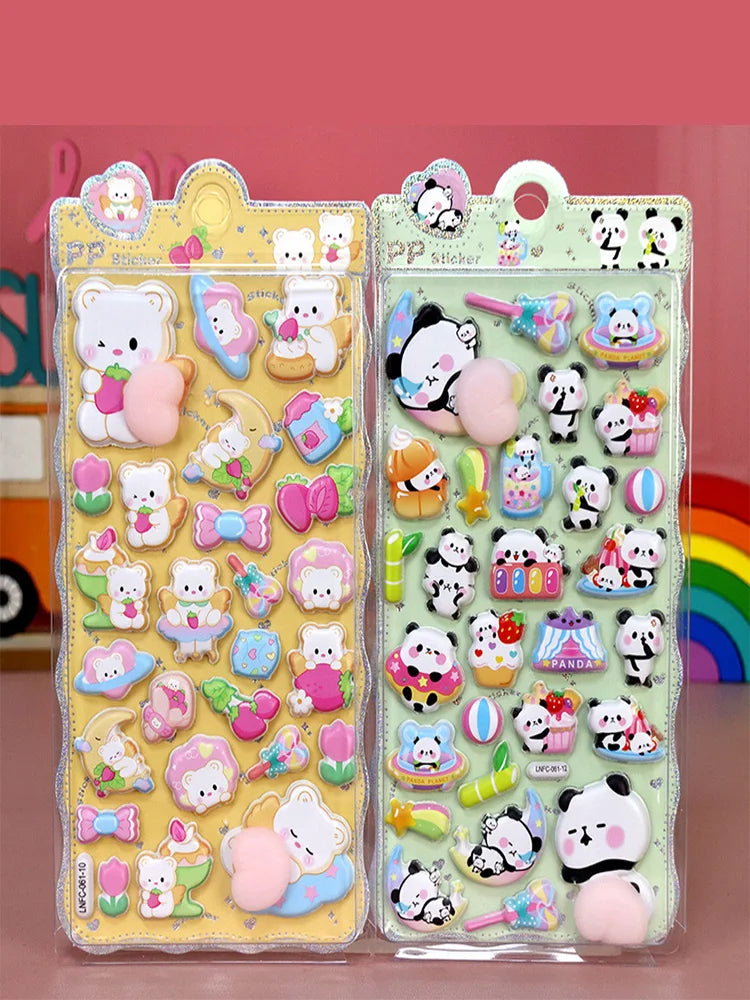3D Cute Animal Butt Puffy Stickers | Scrapbook & Decal Sheet