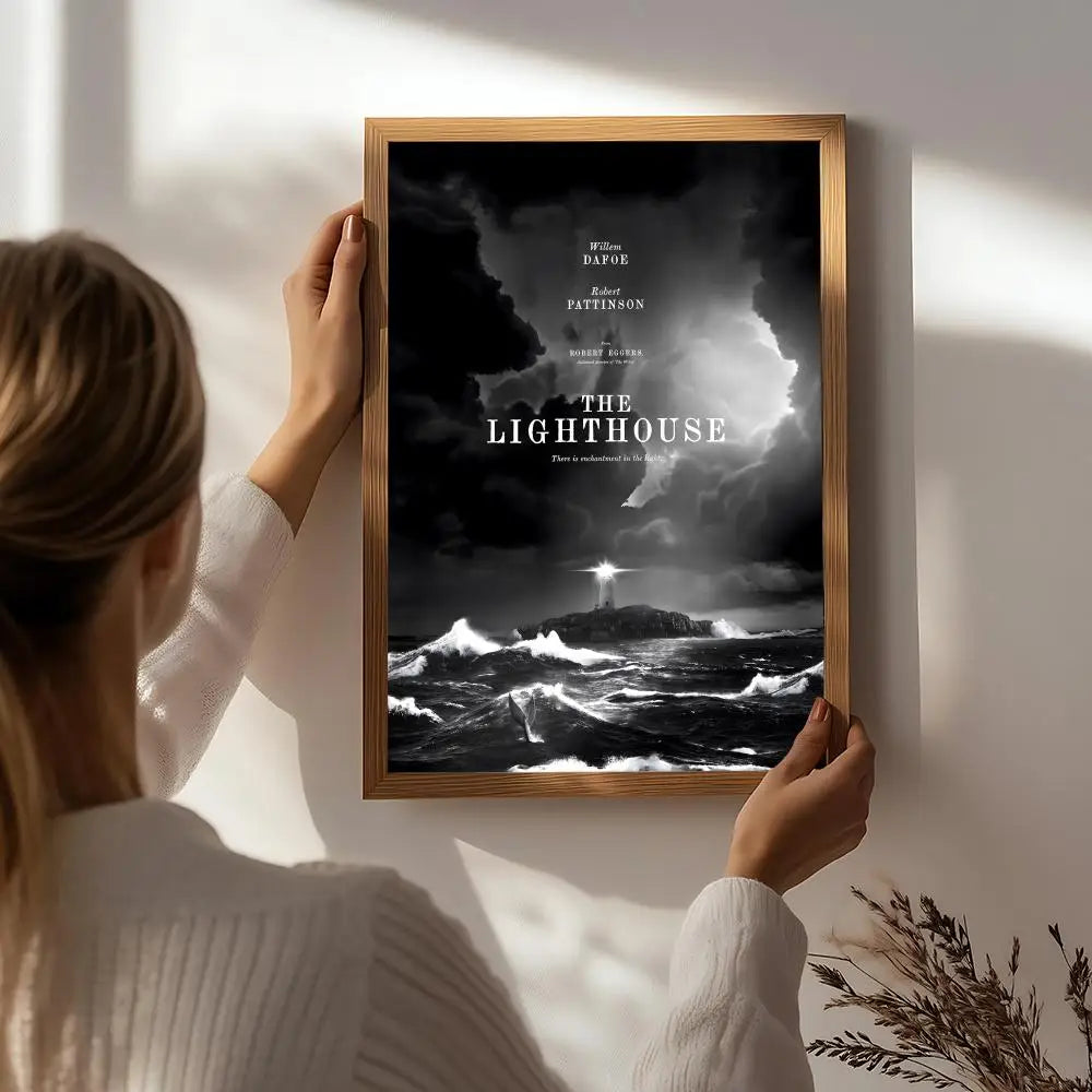 Movie T-The Lighthouse Poster HD Self Adhesive Waterproof Wall Art Ideal for Home Office Dorm Bedroom Great Gift Peaceful Pleasures Health and Wellness White6 15X20cmNoframe