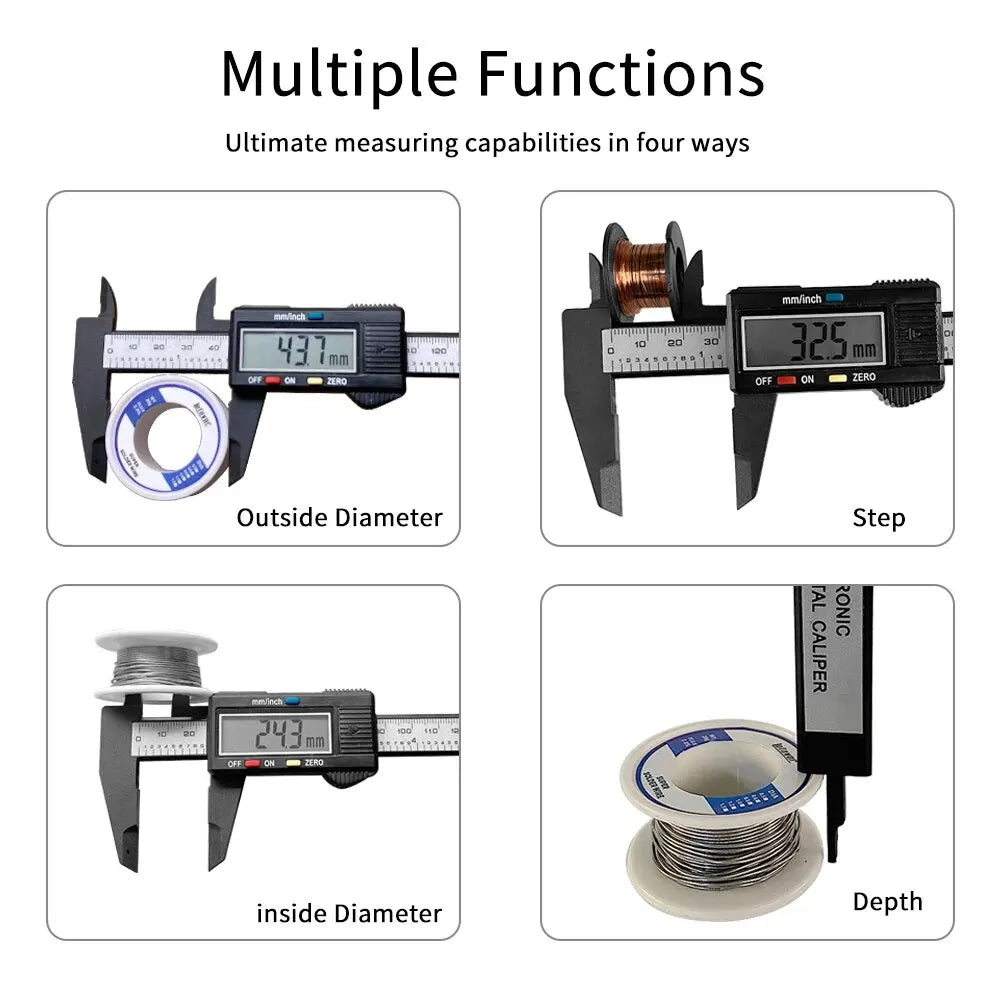 150mm 100mm Electronic Digital Caliper Carbon Fiber Dial Vernier Caliper Gauge Micrometer Measuring Tool Digital Ruler Peaceful Pleasures Health and Wellness